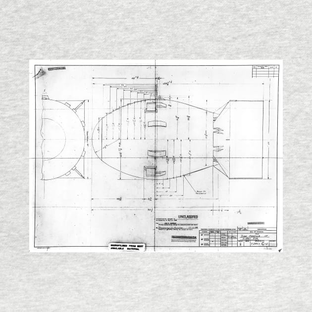 Fat Man atomic bomb blueprint (C021/2942) by SciencePhoto